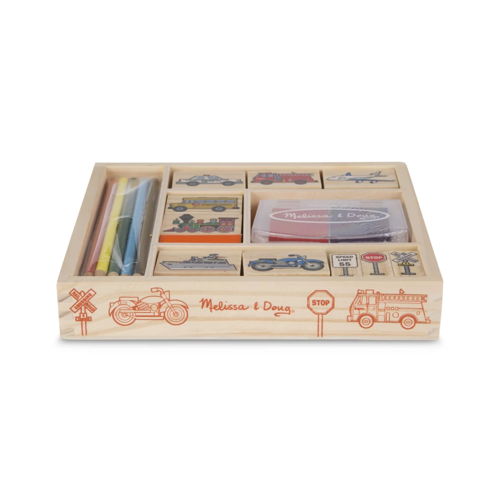 Wooden Stamp Set - Vehicles>Melissa & Doug New