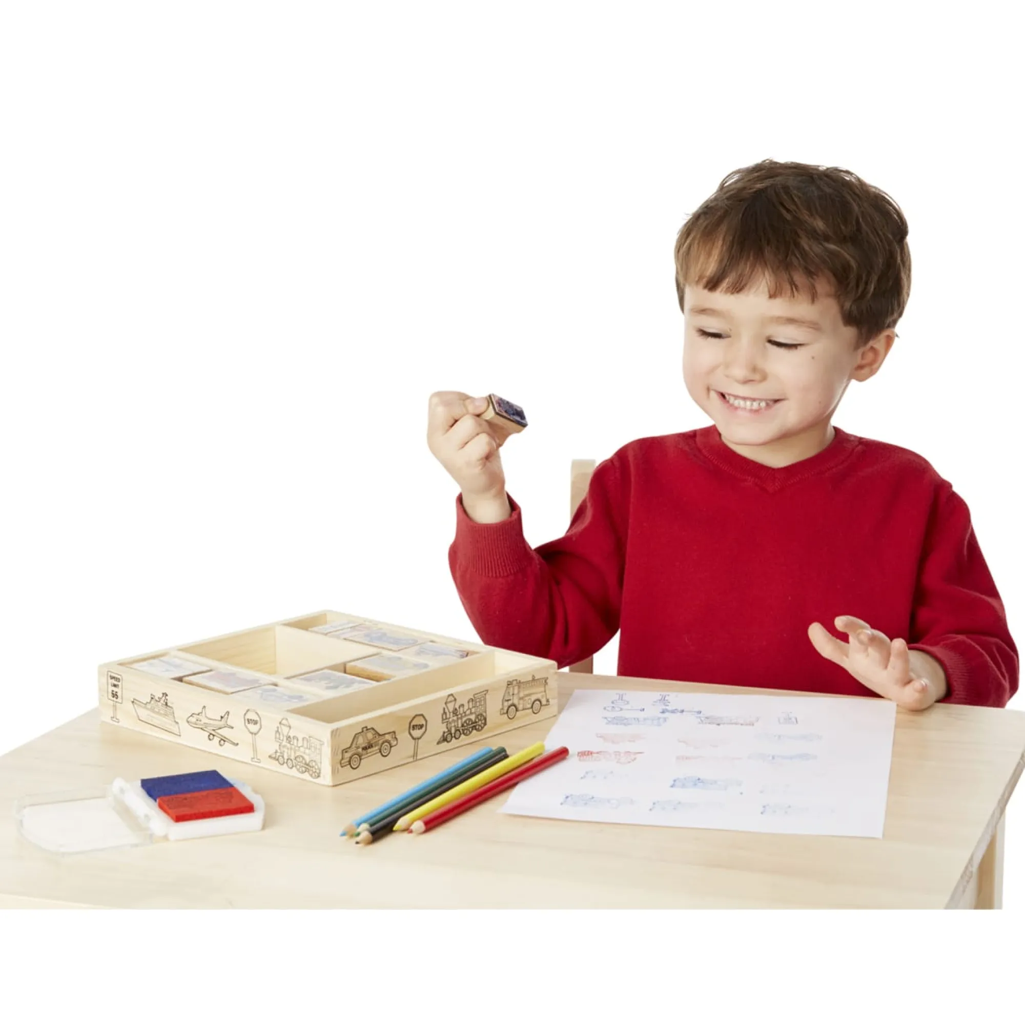 Wooden Stamp Set - Vehicles>Melissa & Doug New