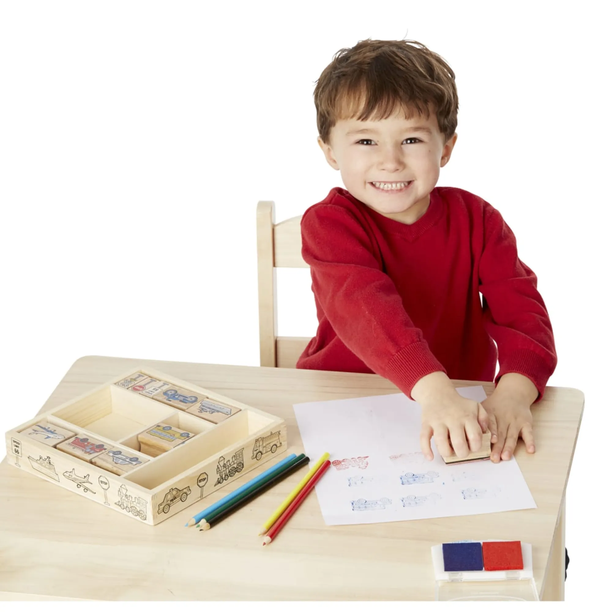 Wooden Stamp Set - Vehicles>Melissa & Doug New