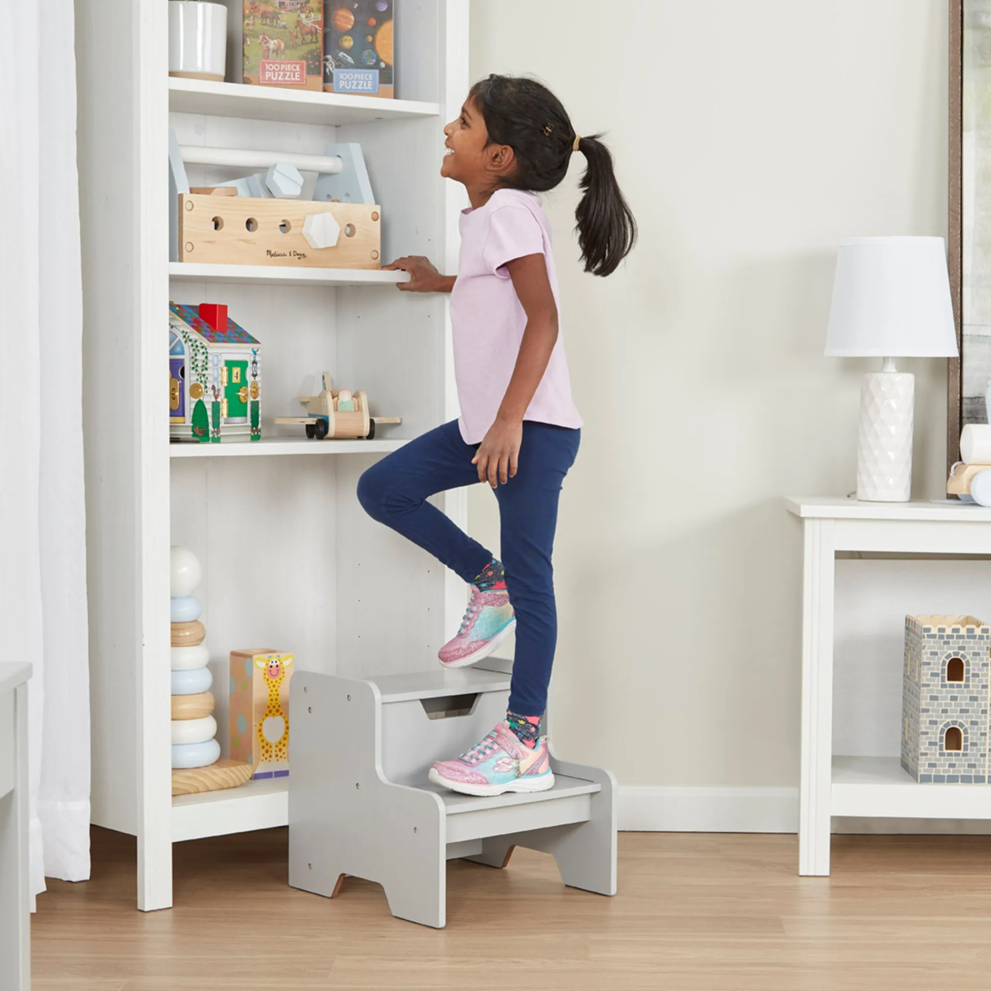 Wooden Step Stool – Gray>Melissa & Doug Sale