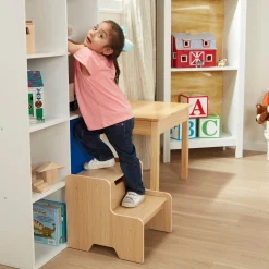 Wooden Step Stool - Natural><noscript><img width=