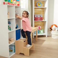 Wooden Step Stool - Natural><noscript><img width=