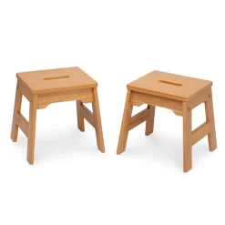 Wooden Stools – Set of 2><noscript><img width=