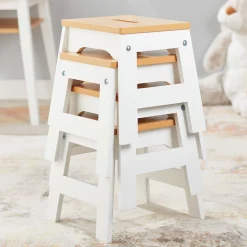 Wooden Stools – Set of 4><noscript><img width=