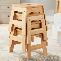 Wooden Stools – Set of 4><noscript><img width=