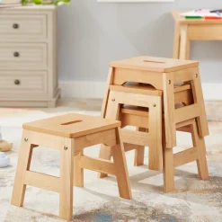 Wooden Stools – Set of 4><noscript><img width=