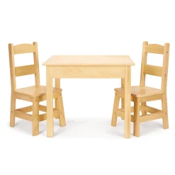 Wooden Table & Chairs - Natural>Melissa & Doug New