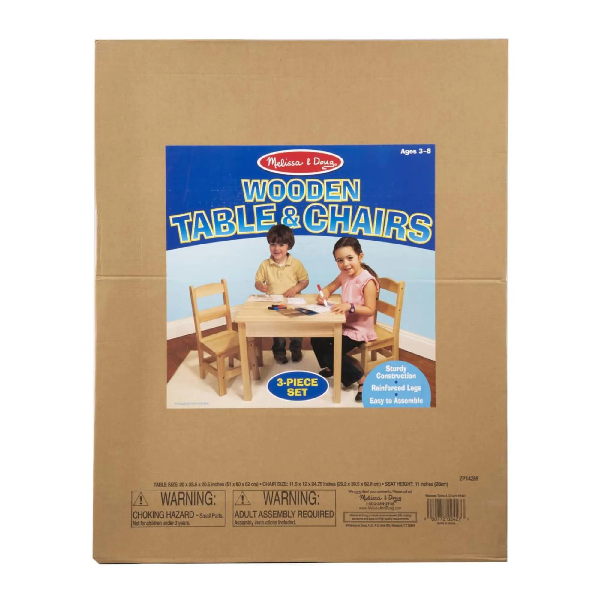 Wooden Table & Chairs - Natural>Melissa & Doug New