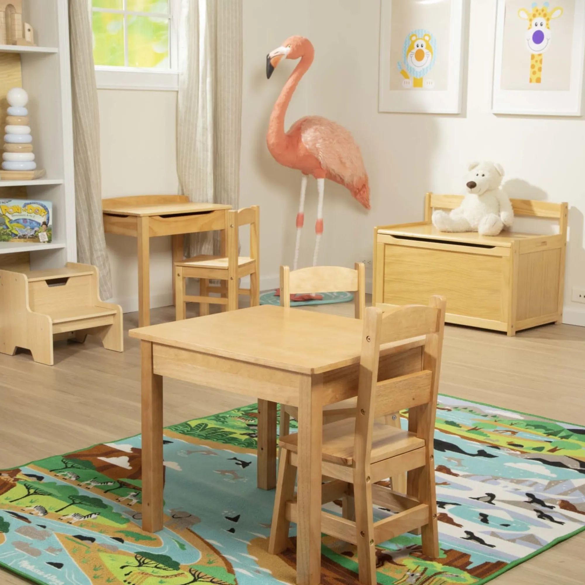 Wooden Table & Chairs - Natural>Melissa & Doug New