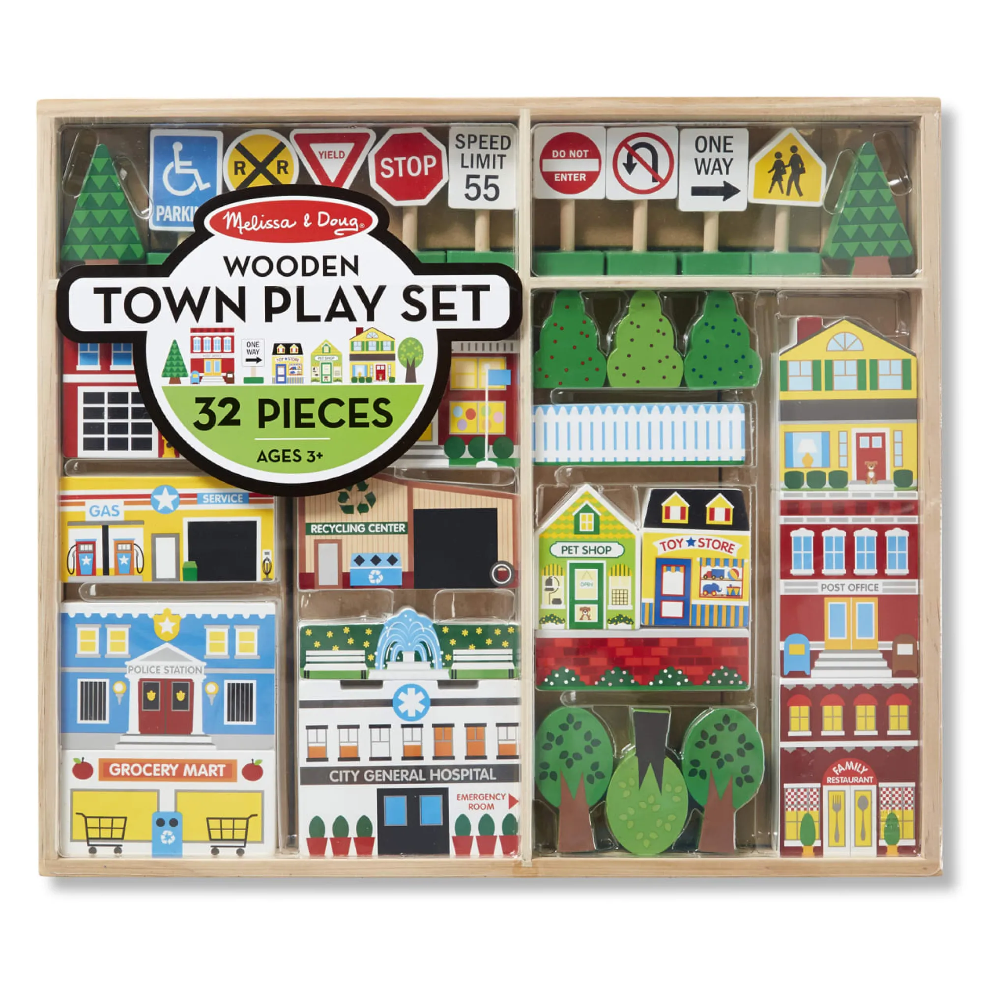 Wooden Town Play Set>Melissa & Doug