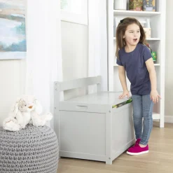 Wooden Toy Chest (Gray)><noscript><img width=